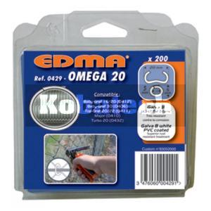 EDMA Spony 042900 poplastované bielym PVC 200ks OMEGA 20 