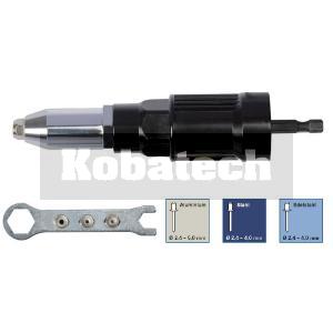 PROJAHN Nitovací adaptér pre nity 2,4-5 mm pre akumulátorové skrutkovače a vŕtačky, 398063