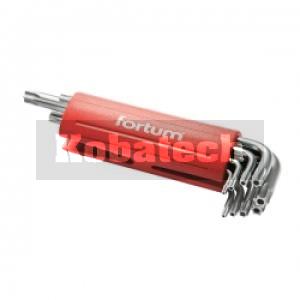 Fortum Kľúče Torx zástrčné s dierkou, T10-50, 9-dielna sada, 4710200