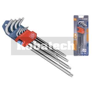 Kľúče Torx zástrčné (s dierkou) predĺžené Cr-V, 9-dielna sada, T10-50, 8819412