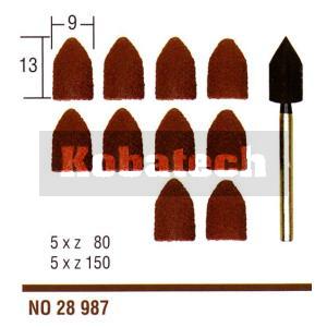 Proxxon 28987 hlavice brúsne 9x13 mm/ 10 ks korundové s upínacou stopkou