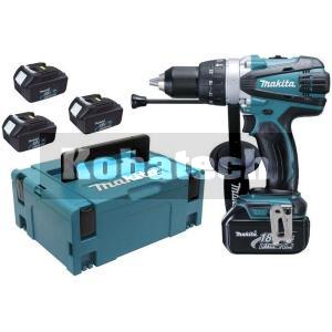 Makita DHP458RF3J aku skrutkovač príklepový 18V + 3 aku batérie