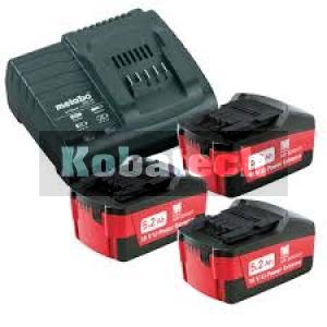 METABO Set akumulátorov s nabíjačkou 18V 3x5,2Ah