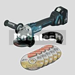 Makita Brúska uhlová 125mm AKU Li-ion 18V 5,0Ah, DGA504RTJ