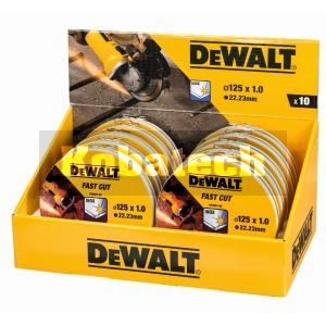 DeWalt rezný kotúč 125 × 1,0 mm v kovovej krabičke,10 ks, DT3507