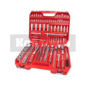 Extol Premium Sada nástrčných kľúčov, 171-dielna, 1/4"+3/8"+1/2", CrV, plastový kufor, 8818346