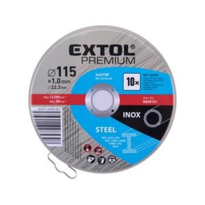 Extol Premium Kotúč rezný na kov, 115x1,0mm, 10ks, plechová krabica,  8808101