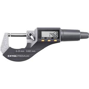 Extol Premium Mikrometer digitálny, 0-25mm, rozlíšenie 0,001mm, presnosť 0,002mm, plastové puzdro, 8825320