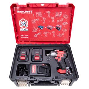 Worcraft Set XCUBE006 ShareSYS Toolbox, uťahovák 850 Nm, 2x 4.0 Ah akumulátor, 1x nabíjačka, 114868 