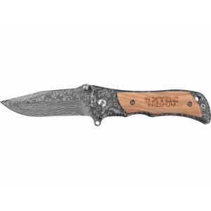 Extol Premium Nož zatvárací s poistkou 160mm, vzor damašková oceľ, klip na opasok, 8855121