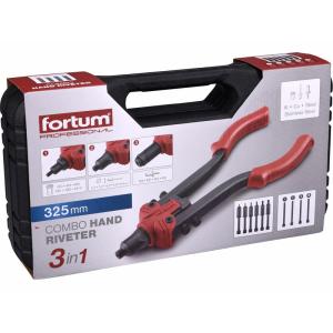 Fortum Kliešte nitovacie 3v1, nity 2,4-6,4mm, matice M3-M10, skrutky M4-M8, 4770639