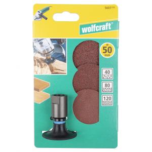 Wolfcraft Súprava brúsneho taniera d50mm,pre uhlové brúsky, 4-dielna, 5607000
