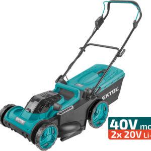Extol Industrial Kosačka na trávu aku Share20V, 2x 2Ah, šírka kosenia 43cm, bezuhlíkový motor,  8791902