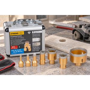 Strend Pro Sada vyrezávačov diamantová, 8 - 68 mm, M14, hliníkový box. sada 7 ks, 2380101