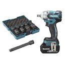 Makita Uťahovač rázový AKU 18V 3,0Ah 1/2" 280Nm, s príslušenstvom DTW285RFJ