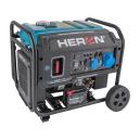 HERON Elektrocentrála invertorová rámová 1F, 6,5kW, 9,5HP, podvozok, elektrický štart, 8896233